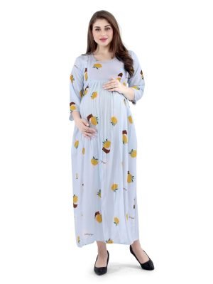 <h4>Maternity Wear Post Pregnancy Gown, Maxi Dress with 2 Sided Zipper</h4>