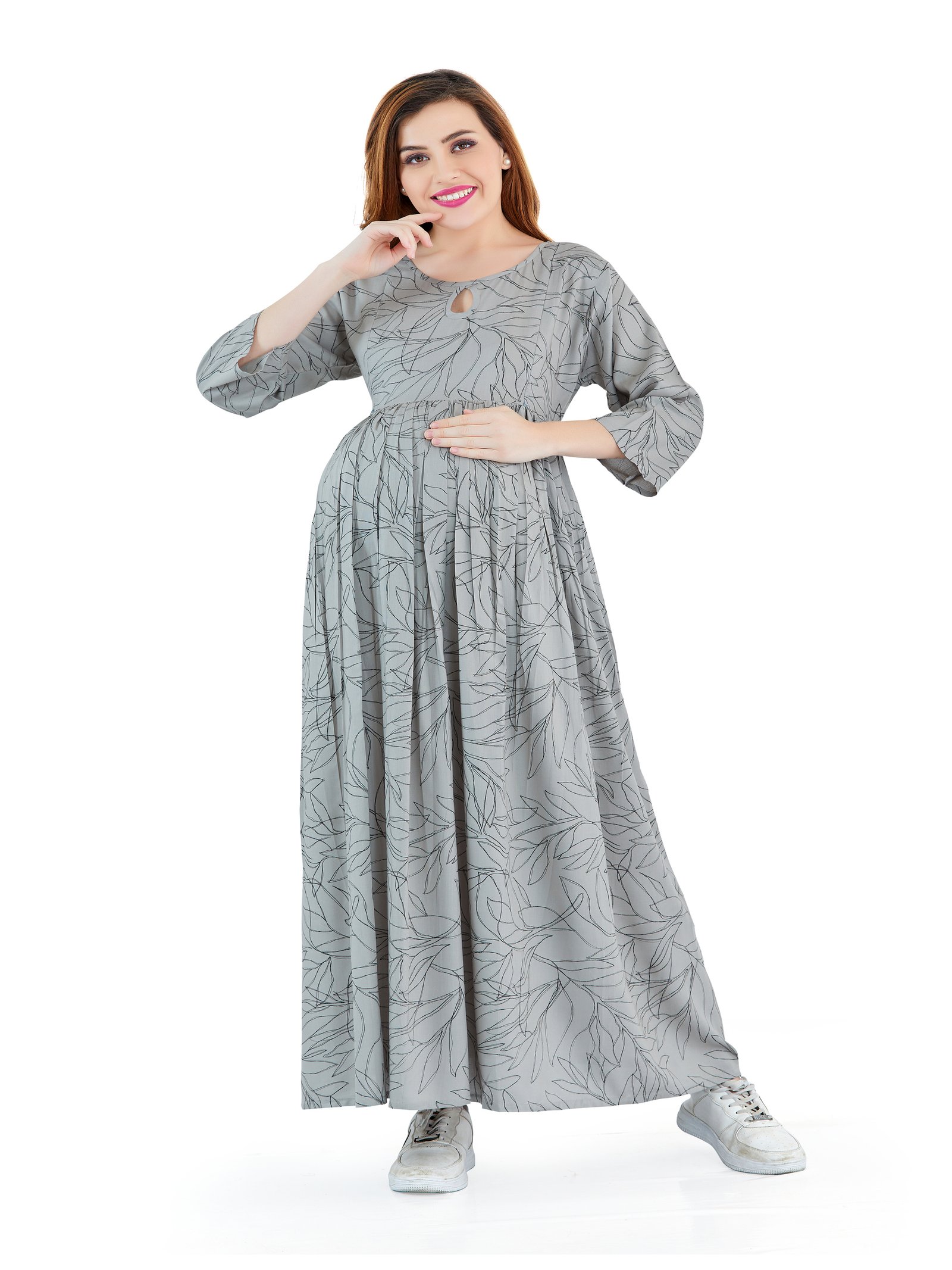 Navy Stripe Cotton Maternity & Nursing Dress | Seraphine