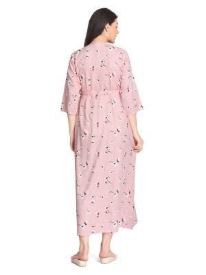 <h4>Cotton Rayon Printed Nursing Dress for Women with Zippers</h4>