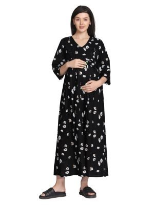 <h4>Cotton Rayon Maternity Dress for Womens with Zippers for Nursing</h4>