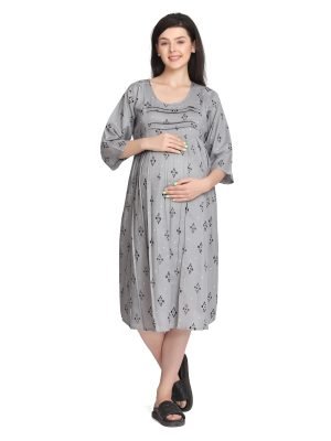 <h4>Cotton Rayon Easy Breast Feeding Maxi Dress</h4>