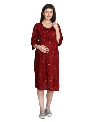 <h4>Cotton Rayon Easy Breast Feeding Maxi Dress</h4>