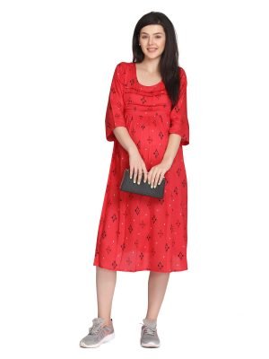 <h4>Cotton Rayon Easy Breast Feeding Maxi Dress</h4>