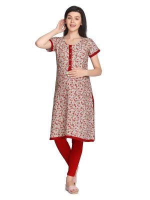 <h4>Printed Maternity Kurti with Zipper</h4>